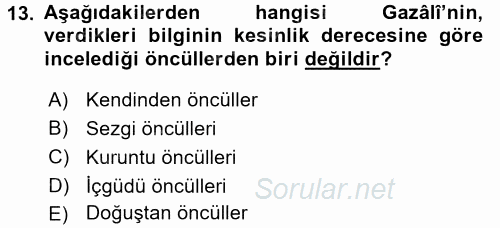 Mantığın Gelişimi 2015 - 2016 Ara Sınavı 13.Soru