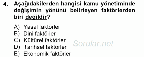 Kamu Mali Yönetimi 2012 - 2013 Dönem Sonu Sınavı 4.Soru