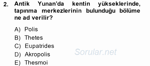 Siyasi Düşünceler Tarihi 2014 - 2015 Ara Sınavı 2.Soru