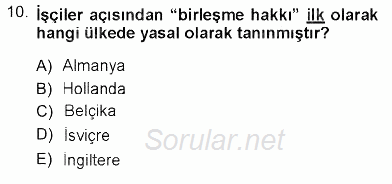 Sosyal Politika 2012 - 2013 Ara Sınavı 10.Soru