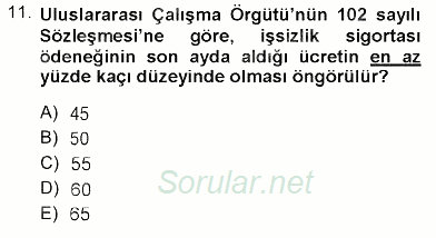 Sosyal Politika 2012 - 2013 Ara Sınavı 11.Soru
