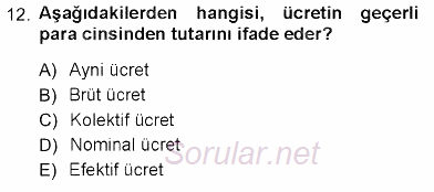Sosyal Politika 2012 - 2013 Ara Sınavı 12.Soru