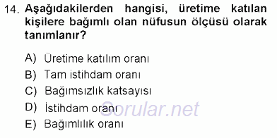 Sosyal Politika 2012 - 2013 Ara Sınavı 14.Soru