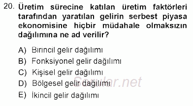 Sosyal Politika 2012 - 2013 Ara Sınavı 20.Soru