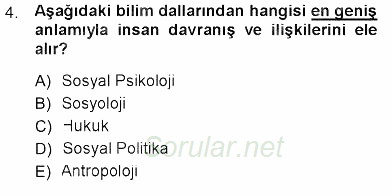 Sosyal Politika 2012 - 2013 Ara Sınavı 4.Soru