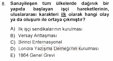 Sosyal Politika 2012 - 2013 Ara Sınavı 8.Soru