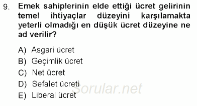 Sosyal Politika 2012 - 2013 Ara Sınavı 9.Soru