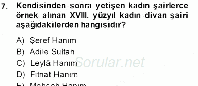 XIX. Yüzyıl Türk Edebiyatı 2012 - 2013 Dönem Sonu Sınavı 9.Soru