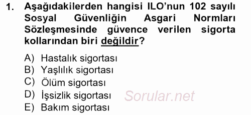 Sosyal Politika 2 2012 - 2013 Dönem Sonu Sınavı 1.Soru