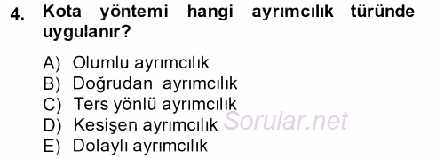 Sosyal Politika 2 2012 - 2013 Dönem Sonu Sınavı 4.Soru