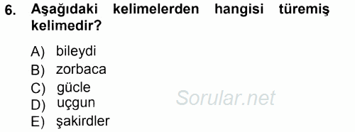Çağdaş Türk Yazı Dilleri 1 2014 - 2015 Tek Ders Sınavı 6.Soru