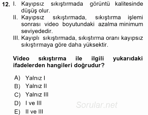 Güvenlik Sistemleri 2017 - 2018 3 Ders Sınavı 12.Soru