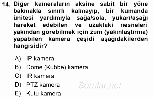Güvenlik Sistemleri 2017 - 2018 3 Ders Sınavı 14.Soru