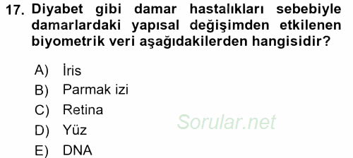 Güvenlik Sistemleri 2017 - 2018 3 Ders Sınavı 17.Soru