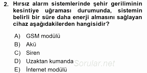 Güvenlik Sistemleri 2017 - 2018 3 Ders Sınavı 2.Soru