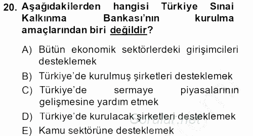 Endüstri Sosyolojisi 2013 - 2014 Dönem Sonu Sınavı 20.Soru