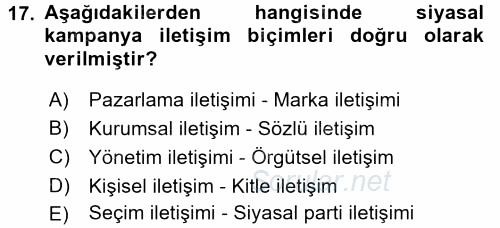 Marka ve Yönetimi 2015 - 2016 Dönem Sonu Sınavı 17.Soru