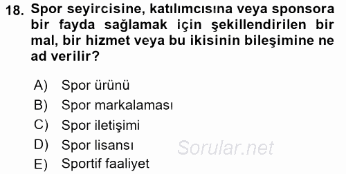 Marka ve Yönetimi 2015 - 2016 Dönem Sonu Sınavı 18.Soru