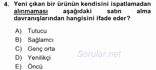 Marka ve Yönetimi 2015 - 2016 Dönem Sonu Sınavı 4.Soru