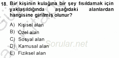 İletişim Bilgisi 2014 - 2015 Ara Sınavı 18.Soru