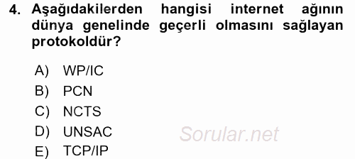 Dış Ticarette Bilgisayar Uygulamaları 2016 - 2017 3 Ders Sınavı 4.Soru