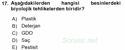 Temel Sağlık Ve Hastalık Bilgisi 2016 - 2017 Dönem Sonu Sınavı 17.Soru