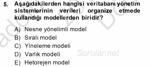 Dış Ticarette Bilgisayar Uygulamaları 2013 - 2014 Dönem Sonu Sınavı 5.Soru