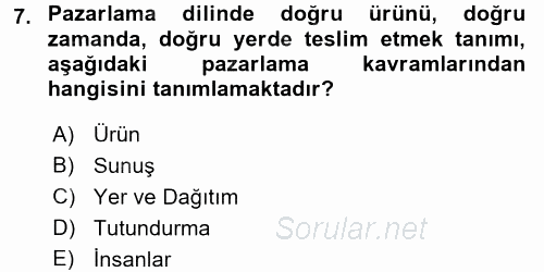 Müzecilik ve Sergileme 2015 - 2016 Dönem Sonu Sınavı 7.Soru