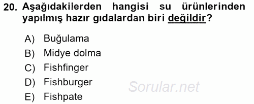 Gıda Coğrafyası 2017 - 2018 3 Ders Sınavı 20.Soru