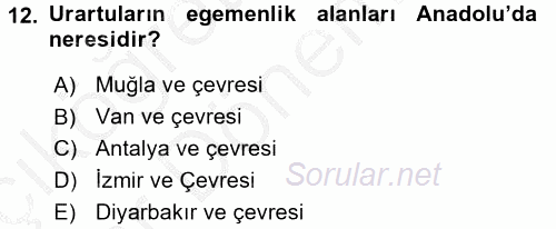Arkeolojik Alan Yönetimi 2016 - 2017 Ara Sınavı 12.Soru