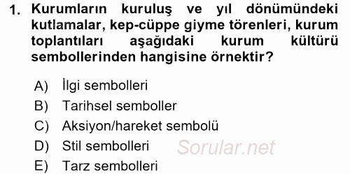 Mağaza Atmosferi 2016 - 2017 Ara Sınavı 1.Soru