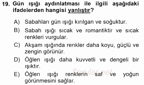 Mağaza Atmosferi 2016 - 2017 Ara Sınavı 19.Soru