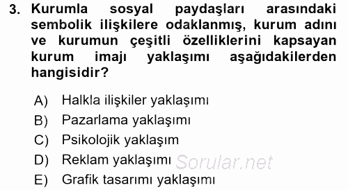 Mağaza Atmosferi 2016 - 2017 Ara Sınavı 3.Soru