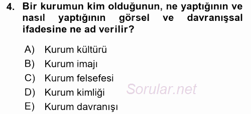 Mağaza Atmosferi 2016 - 2017 Ara Sınavı 4.Soru