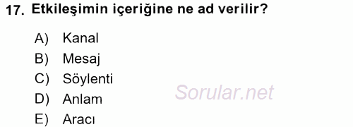 Kurumsal Yönetim 2017 - 2018 Dönem Sonu Sınavı 17.Soru