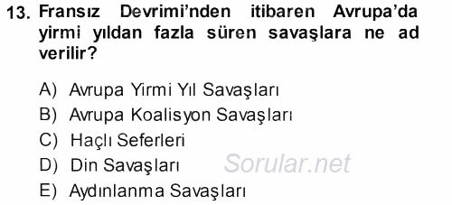 Karşılaştırmalı Siyasal Sistemler 2013 - 2014 Ara Sınavı 13.Soru