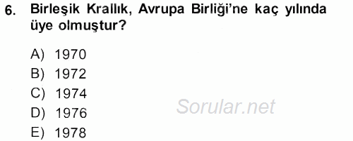 Karşılaştırmalı Siyasal Sistemler 2013 - 2014 Ara Sınavı 6.Soru