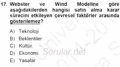 Tur Planlaması ve Yönetimi 2014 - 2015 Ara Sınavı 17.Soru