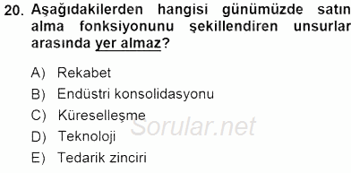 Tur Planlaması ve Yönetimi 2014 - 2015 Ara Sınavı 20.Soru