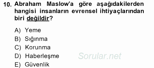 Özel Güvenlik Hizmetlerinde Güvenlik Önlemleri 2014 - 2015 Dönem Sonu Sınavı 10.Soru