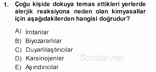 Temel Veteriner Patoloji 2013 - 2014 Dönem Sonu Sınavı 1.Soru