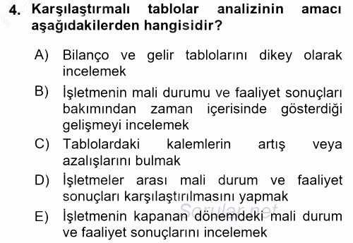 Mali Analiz 2016 - 2017 3 Ders Sınavı 4.Soru