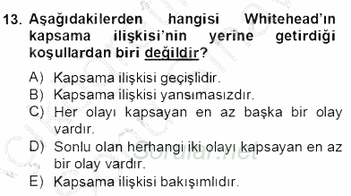 Ortaçağ Felsefesi 2 2012 - 2013 Dönem Sonu Sınavı 13.Soru