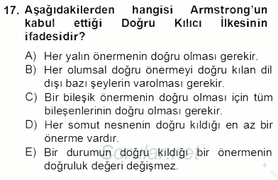 Ortaçağ Felsefesi 2 2012 - 2013 Dönem Sonu Sınavı 17.Soru