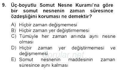 Ortaçağ Felsefesi 2 2012 - 2013 Dönem Sonu Sınavı 9.Soru