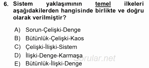 Görüşme Teknikleri 2015 - 2016 Tek Ders Sınavı 6.Soru