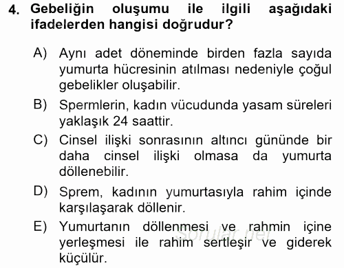 Çocuk Gelişimde Normal Ve Atipik Gelişim 2017 - 2018 Ara Sınavı 4.Soru