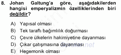 Uluslararası İlişkiler Kuramları 1 2015 - 2016 Ara Sınavı 8.Soru