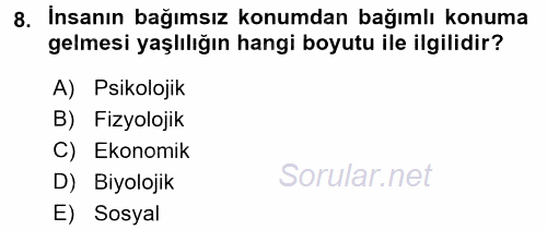 Aile Sağlığı 2016 - 2017 Dönem Sonu Sınavı 8.Soru