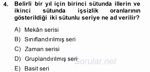Coğrafi Bilgi Sistemleri İçin Temel İstatistik 2014 - 2015 Ara Sınavı 4.Soru